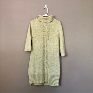 Cream cable knit sweater dress